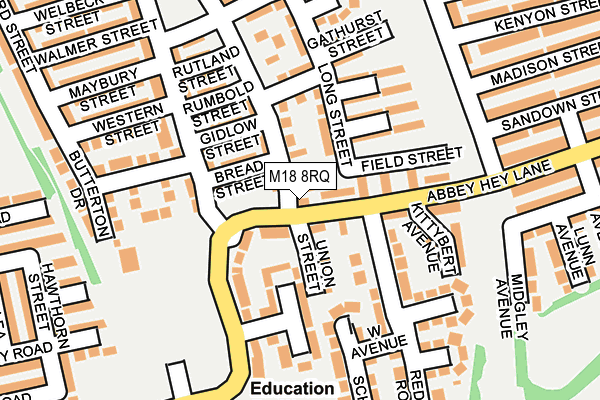 M18 8RQ map - OS OpenMap – Local (Ordnance Survey)