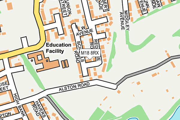 M18 8RX map - OS OpenMap – Local (Ordnance Survey)