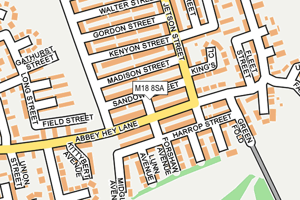 M18 8SA map - OS OpenMap – Local (Ordnance Survey)