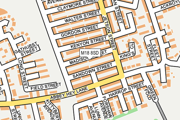 M18 8SD map - OS OpenMap – Local (Ordnance Survey)