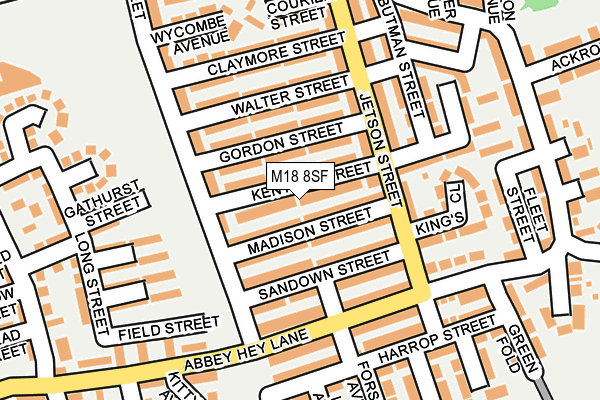 M18 8SF map - OS OpenMap – Local (Ordnance Survey)