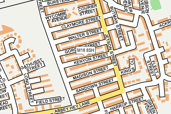 M18 8SH map - OS OpenMap – Local (Ordnance Survey)