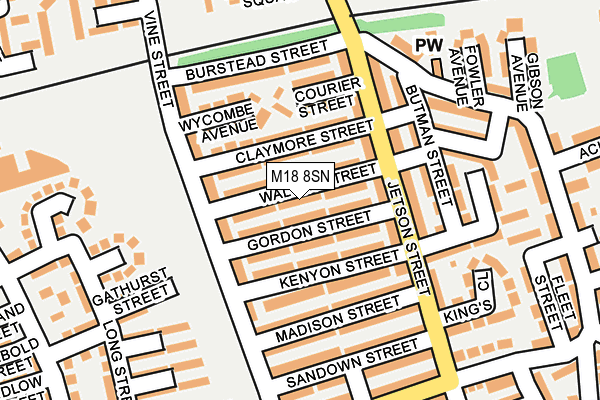 M18 8SN map - OS OpenMap – Local (Ordnance Survey)