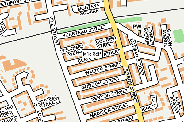 M18 8SP map - OS OpenMap – Local (Ordnance Survey)