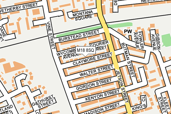 M18 8SQ map - OS OpenMap – Local (Ordnance Survey)