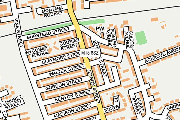 M18 8SZ map - OS OpenMap – Local (Ordnance Survey)