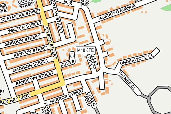 M18 8TE map - OS OpenMap – Local (Ordnance Survey)