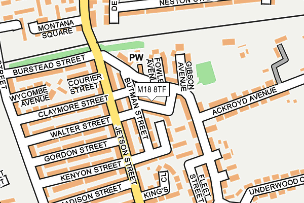 M18 8TF map - OS OpenMap – Local (Ordnance Survey)