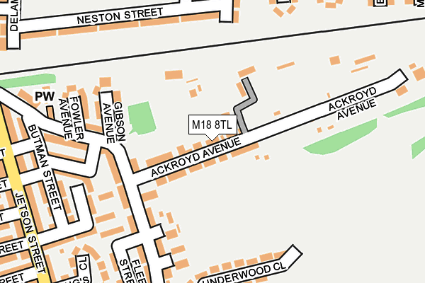 M18 8TL map - OS OpenMap – Local (Ordnance Survey)