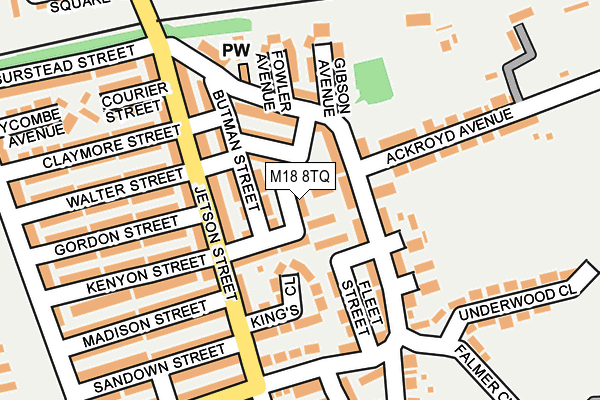 M18 8TQ map - OS OpenMap – Local (Ordnance Survey)