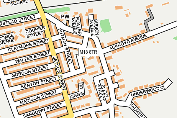 M18 8TR map - OS OpenMap – Local (Ordnance Survey)