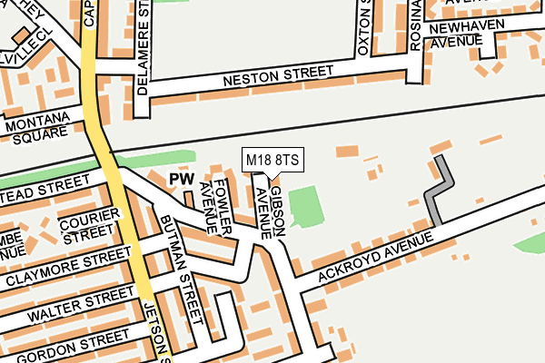 M18 8TS map - OS OpenMap – Local (Ordnance Survey)