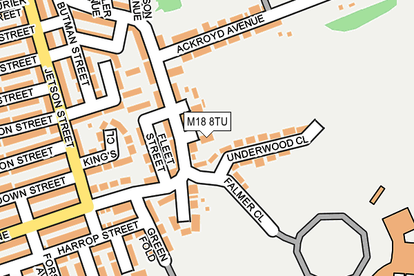 M18 8TU map - OS OpenMap – Local (Ordnance Survey)