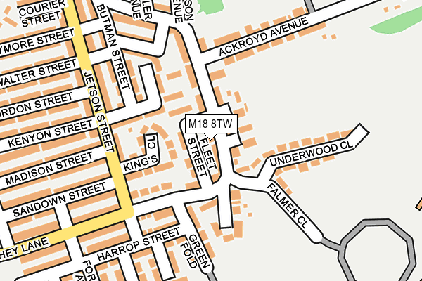 M18 8TW map - OS OpenMap – Local (Ordnance Survey)