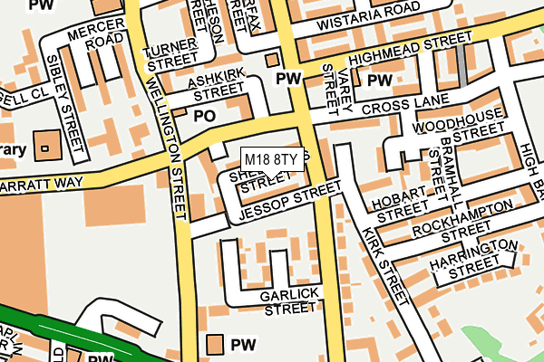 M18 8TY map - OS OpenMap – Local (Ordnance Survey)
