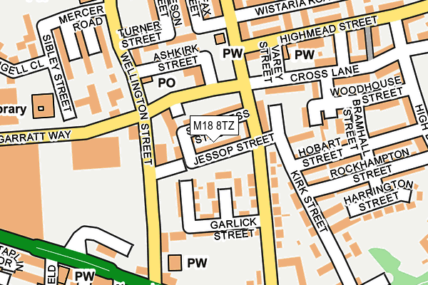 M18 8TZ map - OS OpenMap – Local (Ordnance Survey)