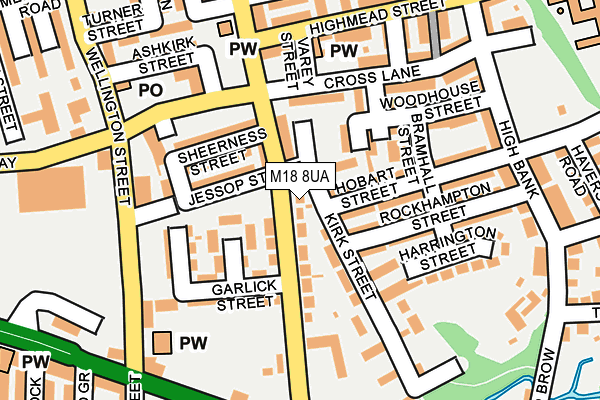 M18 8UA map - OS OpenMap – Local (Ordnance Survey)