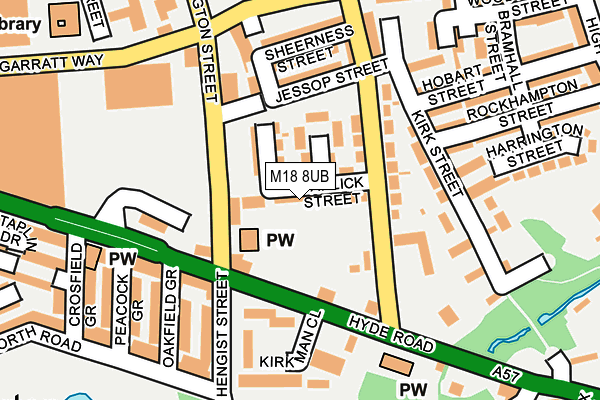 M18 8UB map - OS OpenMap – Local (Ordnance Survey)