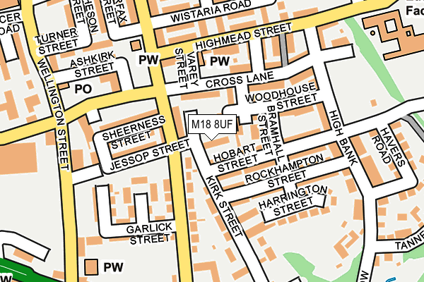 M18 8UF map - OS OpenMap – Local (Ordnance Survey)