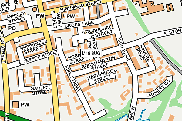 M18 8UG map - OS OpenMap – Local (Ordnance Survey)