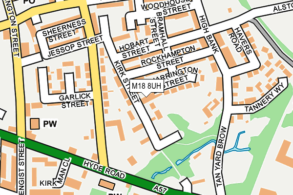 M18 8UH map - OS OpenMap – Local (Ordnance Survey)