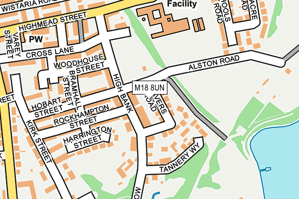 M18 8UN map - OS OpenMap – Local (Ordnance Survey)