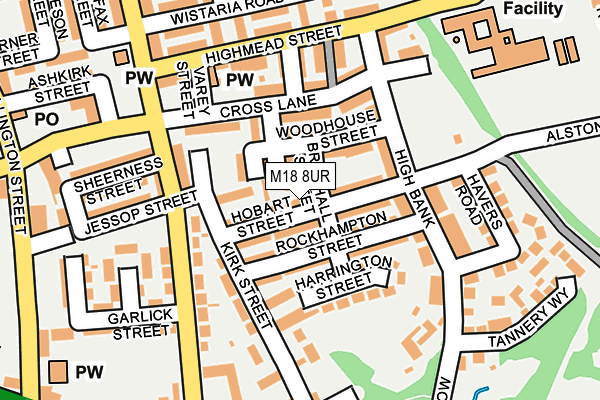 M18 8UR map - OS OpenMap – Local (Ordnance Survey)