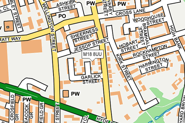 M18 8UU map - OS OpenMap – Local (Ordnance Survey)