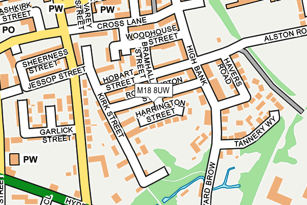 M18 8UW map - OS OpenMap – Local (Ordnance Survey)