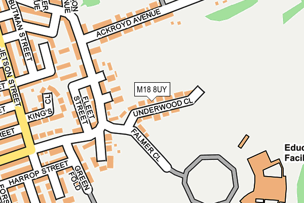 M18 8UY map - OS OpenMap – Local (Ordnance Survey)