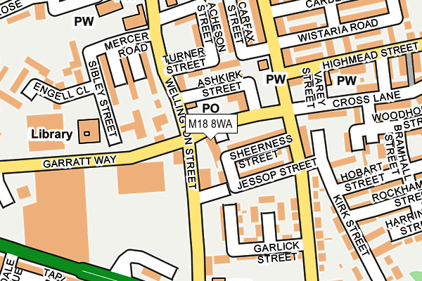 M18 8WA map - OS OpenMap – Local (Ordnance Survey)