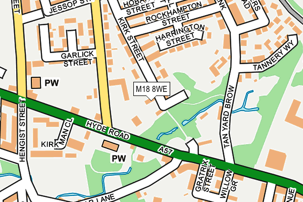 M18 8WE map - OS OpenMap – Local (Ordnance Survey)