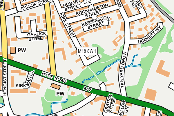 M18 8WH map - OS OpenMap – Local (Ordnance Survey)