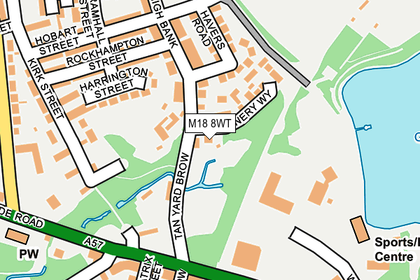 M18 8WT map - OS OpenMap – Local (Ordnance Survey)