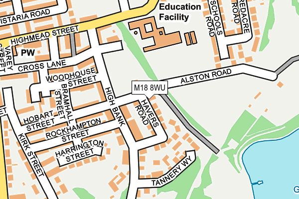 M18 8WU map - OS OpenMap – Local (Ordnance Survey)