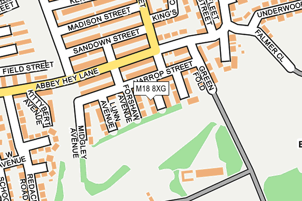 M18 8XG map - OS OpenMap – Local (Ordnance Survey)