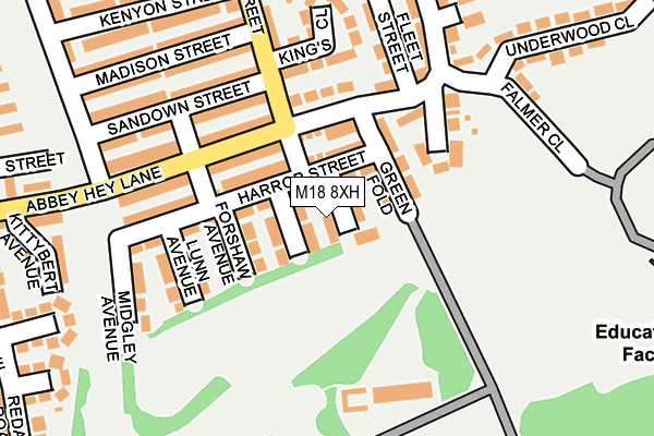 M18 8XH map - OS OpenMap – Local (Ordnance Survey)