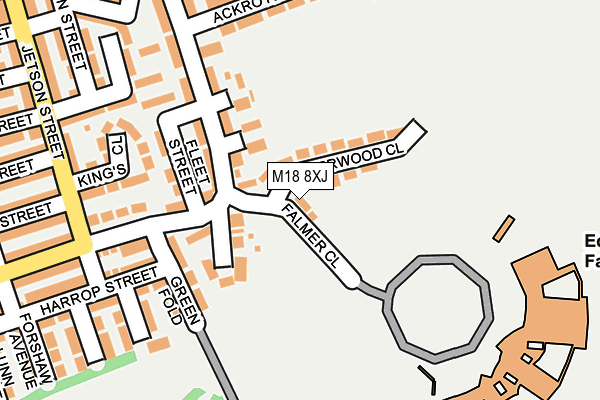 M18 8XJ map - OS OpenMap – Local (Ordnance Survey)