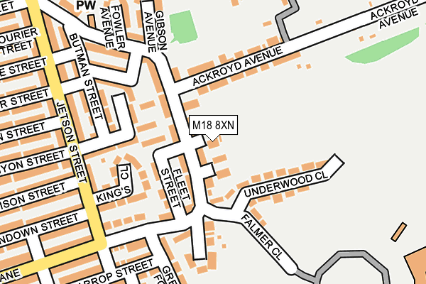 M18 8XN map - OS OpenMap – Local (Ordnance Survey)