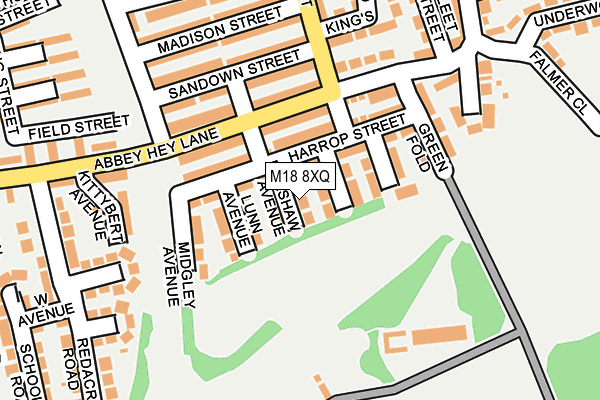 M18 8XQ map - OS OpenMap – Local (Ordnance Survey)