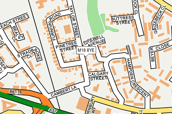 M18 8YE map - OS OpenMap – Local (Ordnance Survey)