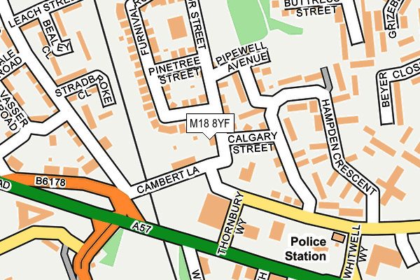 M18 8YF map - OS OpenMap – Local (Ordnance Survey)