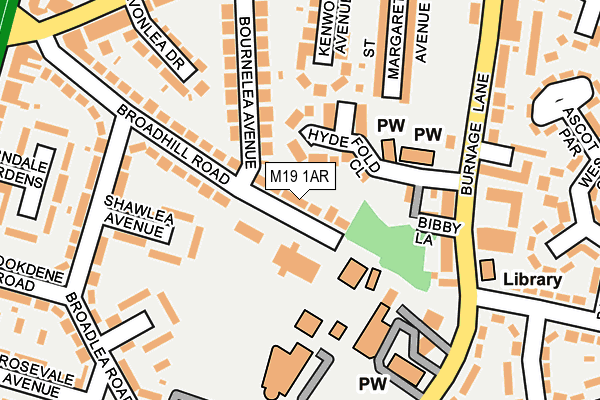 M19 1AR map - OS OpenMap – Local (Ordnance Survey)