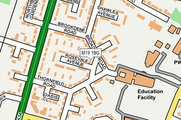 M19 1BG map - OS OpenMap – Local (Ordnance Survey)