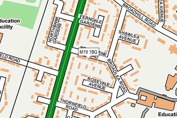 M19 1BQ map - OS OpenMap – Local (Ordnance Survey)