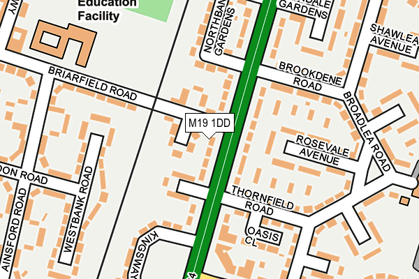 M19 1DD map - OS OpenMap – Local (Ordnance Survey)