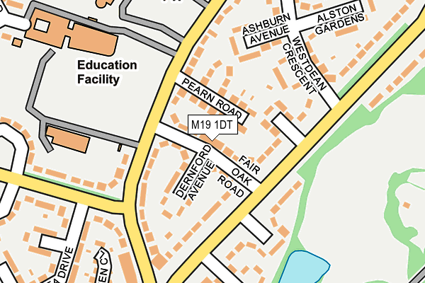 M19 1DT map - OS OpenMap – Local (Ordnance Survey)