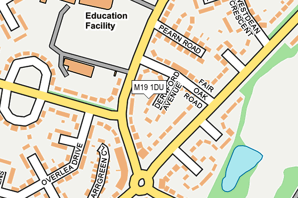 M19 1DU map - OS OpenMap – Local (Ordnance Survey)