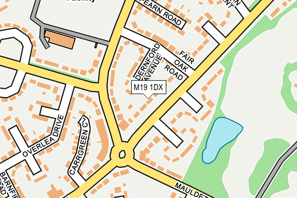 M19 1DX map - OS OpenMap – Local (Ordnance Survey)