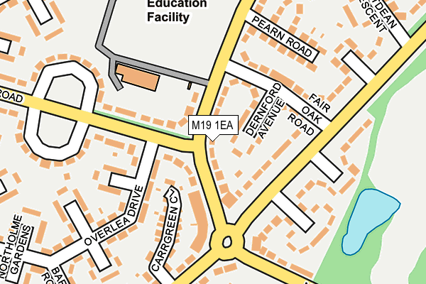 M19 1EA map - OS OpenMap – Local (Ordnance Survey)
